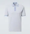 Loewe Cotton Polo Shirt With Anagram Embroidery In Blue