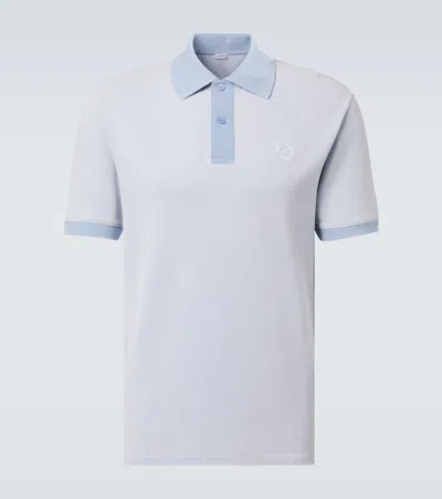 Loewe Cotton Piqué Polo In Blue