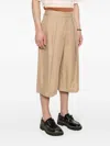 LOEWE COTTON PLEATED CROPPED TROUSERS