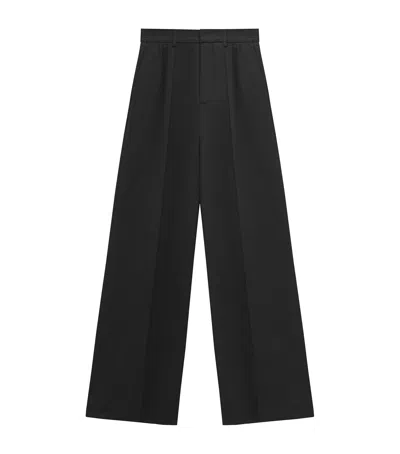 Loewe Cotton Pleated Trousers In Black