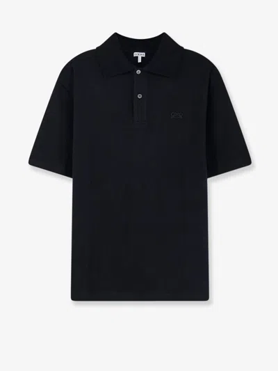 Loewe Cotton Polo Shirt In Black