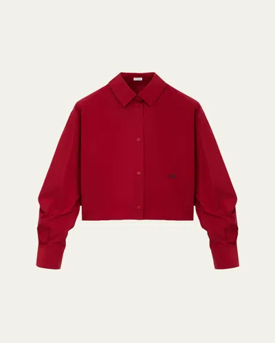 Loewe Cotton Poplin Boxy Button-down Shirt In Red