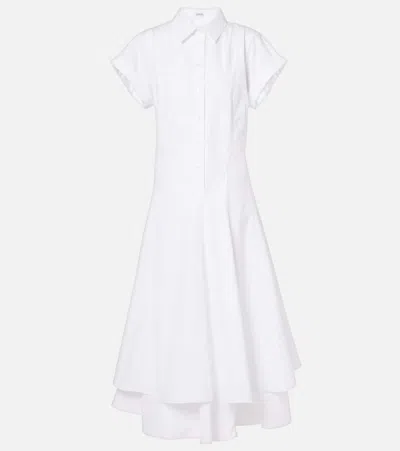 Loewe Cotton Poplin Midi Dress In White