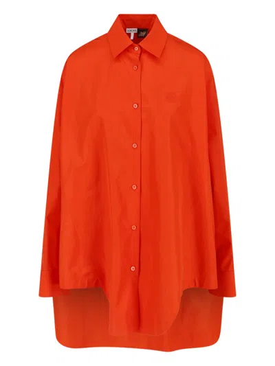 Loewe Cotton Poplin Shirt In Orange