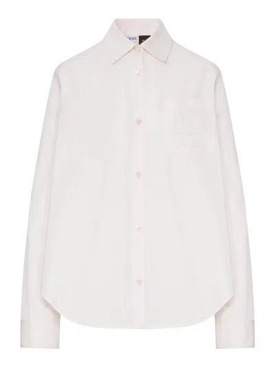 Loewe Cotton Poplin Shirt With Anagram Embroidery In White
