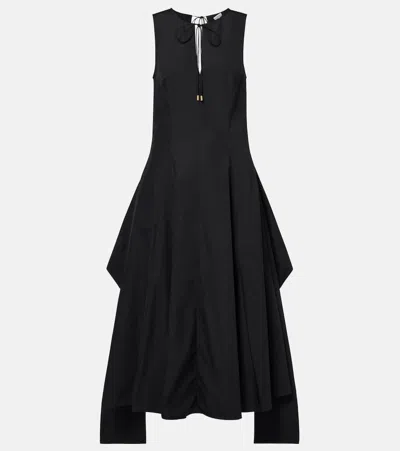 Loewe Cotton Poplin Wrap Dress In Black