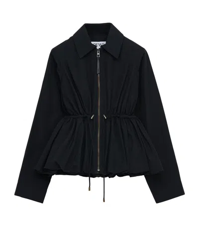 LOEWE COTTON-PRINT GATHERED JACKET