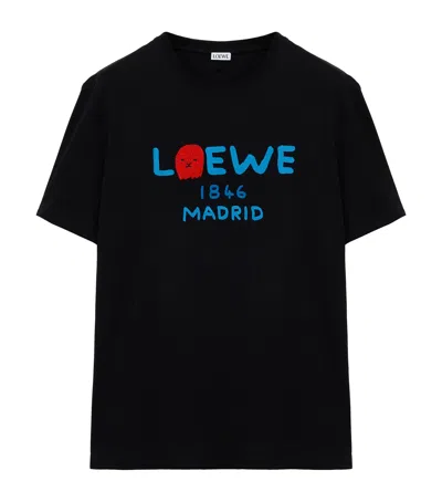 Loewe Cotton Relaxed Lion T-shirt In Black