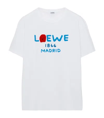 Loewe Cotton Relaxed Lion T-shirt In White