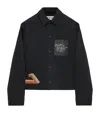 Loewe Cotton Satin Embroidered Jacket In Black