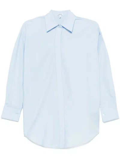 Loewe Cotton Poplin Shirt In Blue