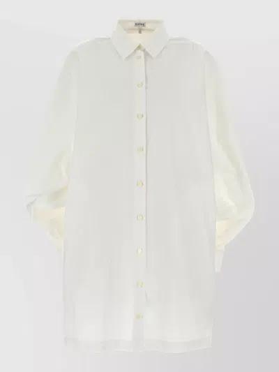 Loewe Cotton Shirt Dress In White