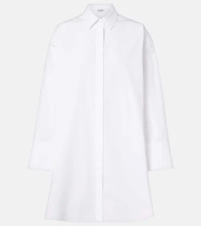 Loewe Cotton Shirt Dress In White