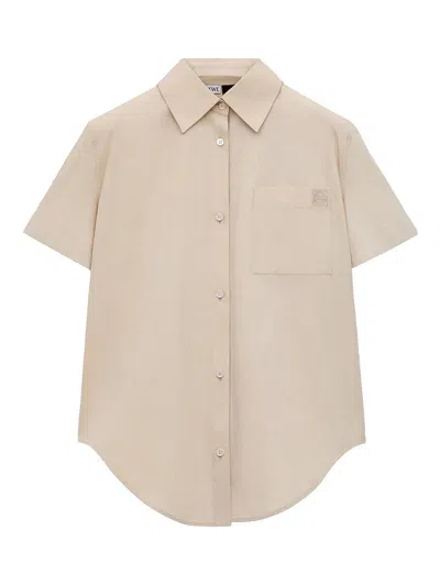 Loewe Cotton Shirt In Light Beige