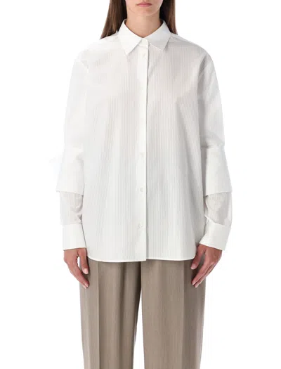 Loewe Long-sleeved Cotton Shirt In White
