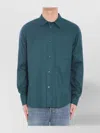 Loewe Cotton Shirt With Applied Pocket And Pointed Collar In Blue