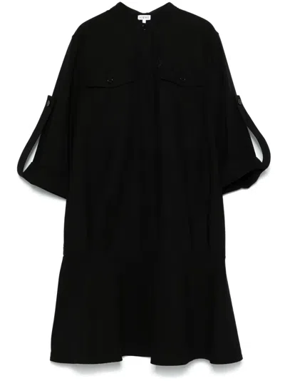 Loewe Cotton Shirtdress In Black