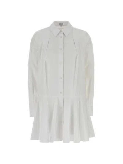 Loewe Cotton Shirtdress In White