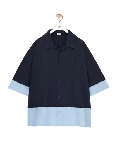 Loewe Cotton Short-sleeved Shirt In Blue