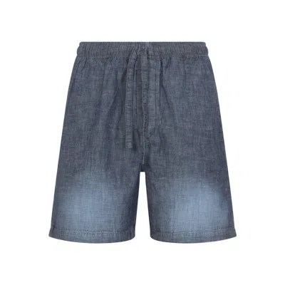 Loewe Cotton Shorts Men In Blue