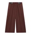 Loewe Womens Coffee Cropped Belted Cotton-silk Blend Trousers In Brown