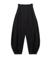Loewe Womens Black Draped Wide-leg Cotton-silk Trousers In Black