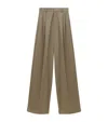 LOEWE LOEWE COTTON-SILK GABARDINE PLEATED TROUSERS