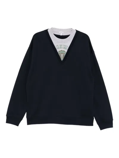 Loewe Cotton Sweatshirt In Blue