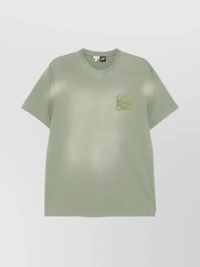 Loewe Cotton T-shirt Featuring Chest Pocket In Green