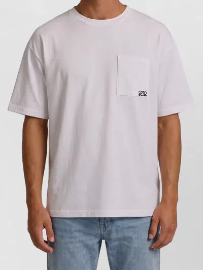 Loewe Cotton T Shirt Relaxed Fit Chest Pocket In Multi
