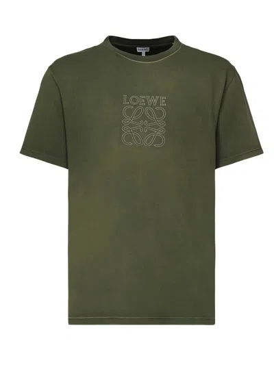 Loewe Cotton T-shirt With Logo In Green
