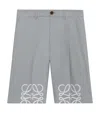 Loewe Cotton Tailored Anagram Shorts In Gray