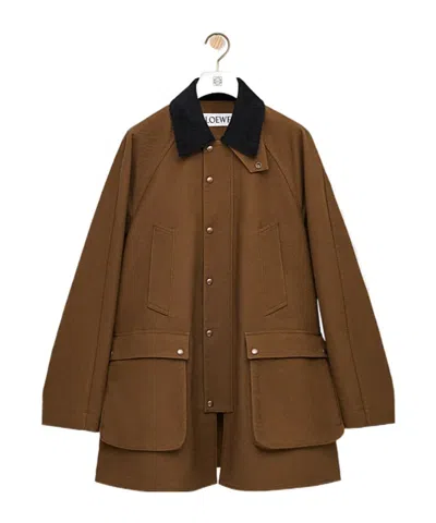 Loewe Cotton Trapeze Jacket In Brown