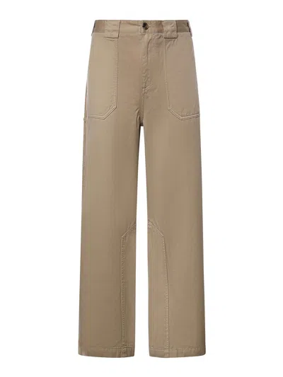 Loewe Cotton Trousers In Metallic
