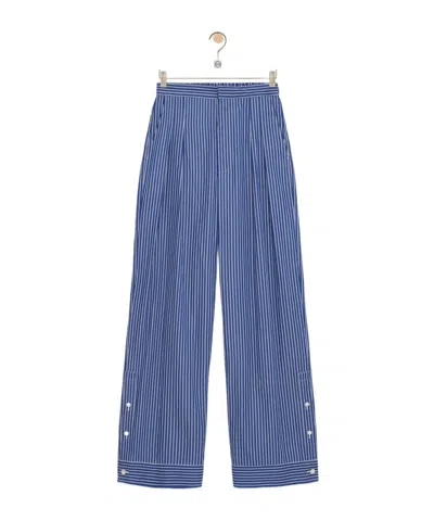 Loewe Cotton Trousers In Blue
