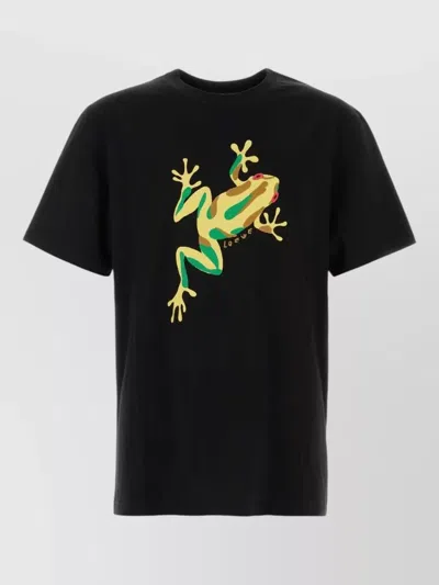 Loewe Anagram-logo Frog-motif T-shirt In Black