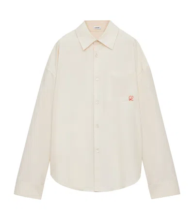Loewe Cotton Twill Shirt In Neutral