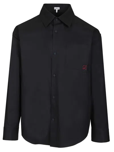 Loewe Cotton Twill Shirt Shirts Blue In Neutral