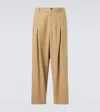 Loewe Cotton Twill Wide-leg Pants In Brown