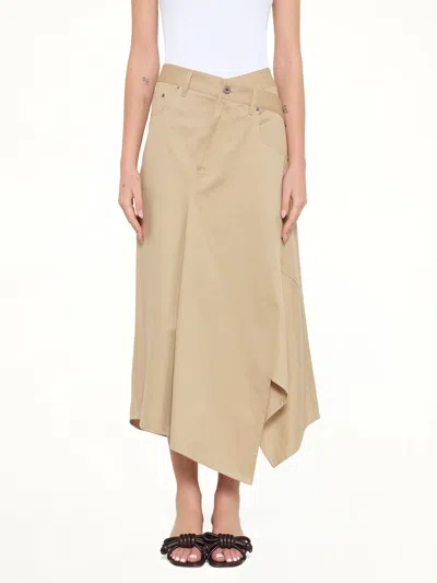 Loewe Cotton Utility Asymmetric Skirt In Beige