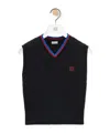 Loewe Cotton V-neck Vest In Black