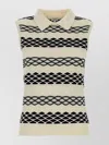 Loewe Cotton Vest With Collar And Ribbed Hem In White