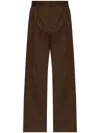 Loewe Mens Chocolate Brown Pleated Wide-leg Cotton Trousers In Brown