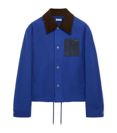 Loewe Cotton Workwear Jacket In Blue