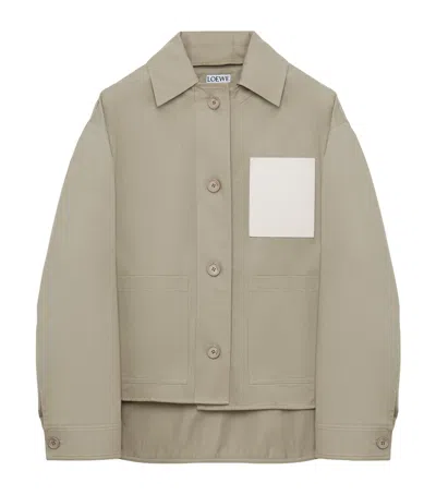 Loewe Cotton Workwear Jacket In Neutral