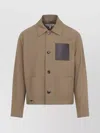 Loewe Cotton Jacket With Contrast Pocket And Front Pockets In Multi
