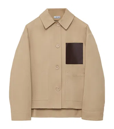 Loewe Cotton Workwear Jacket In Neutral