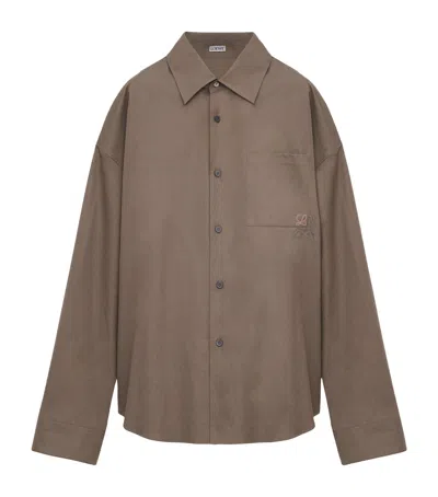 Loewe Cotton-blend Anagram Shirt In Green
