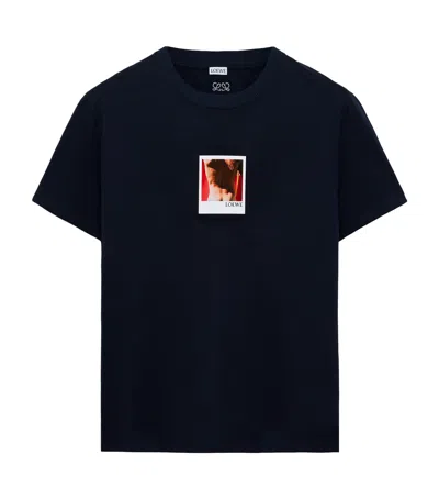 Loewe Cotton-blend Printed T-shirt In Blue