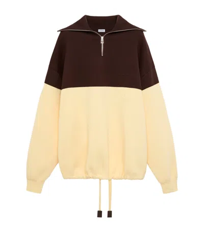Loewe Cotton-blend Quarter-zip Sweatshirt In Multi